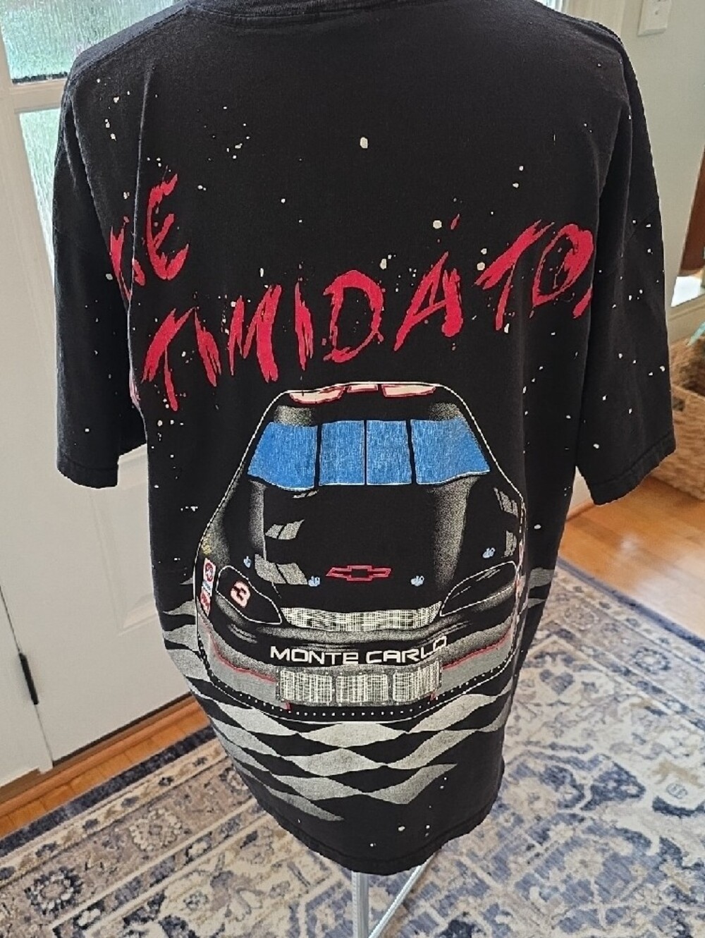 Vintage RARE Dale Earnhardt Racing Graphic Tee - Black with Red & Blue SIZE XL - Picture 2 of 15